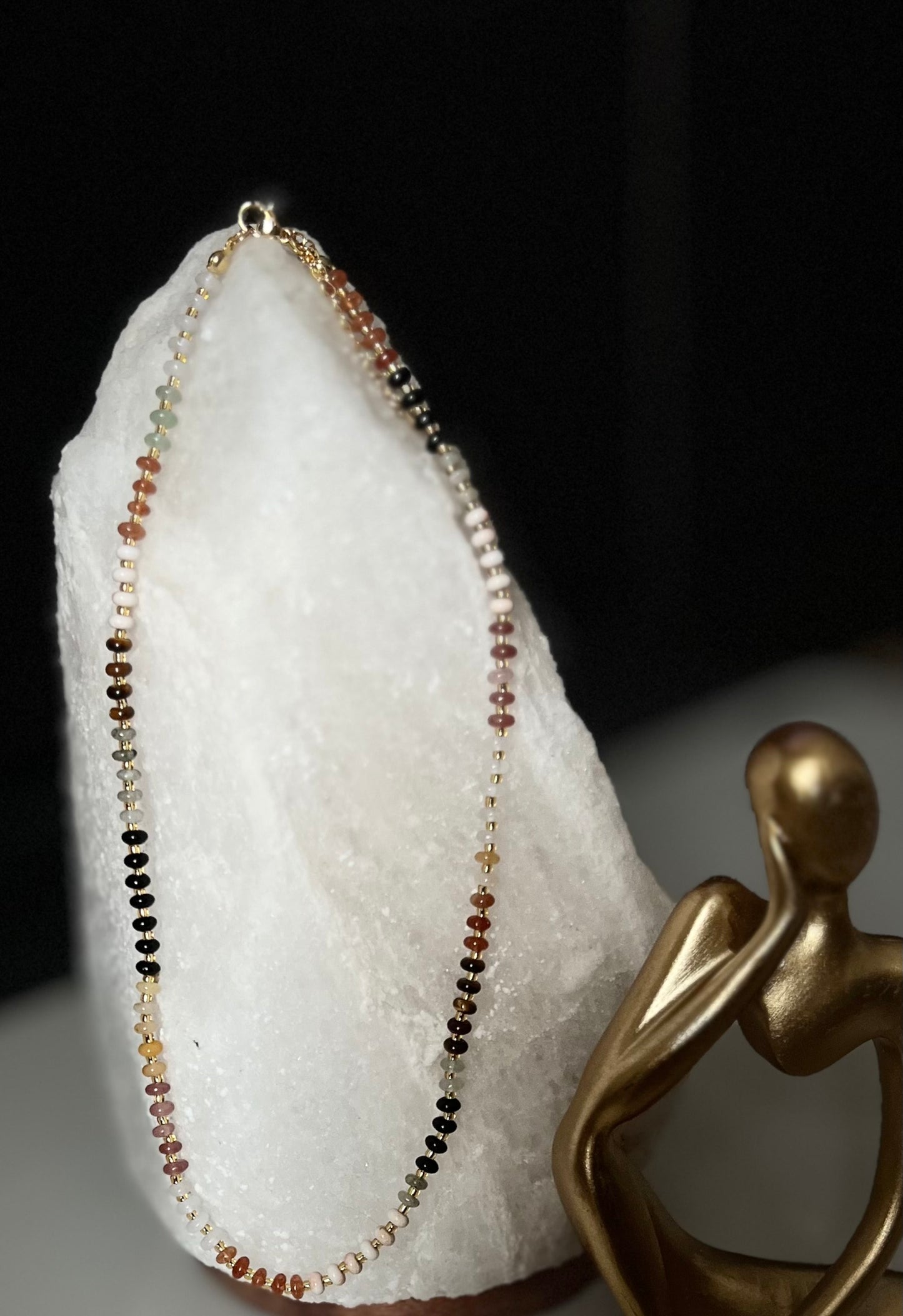 Neutral Stone Bead Necklace