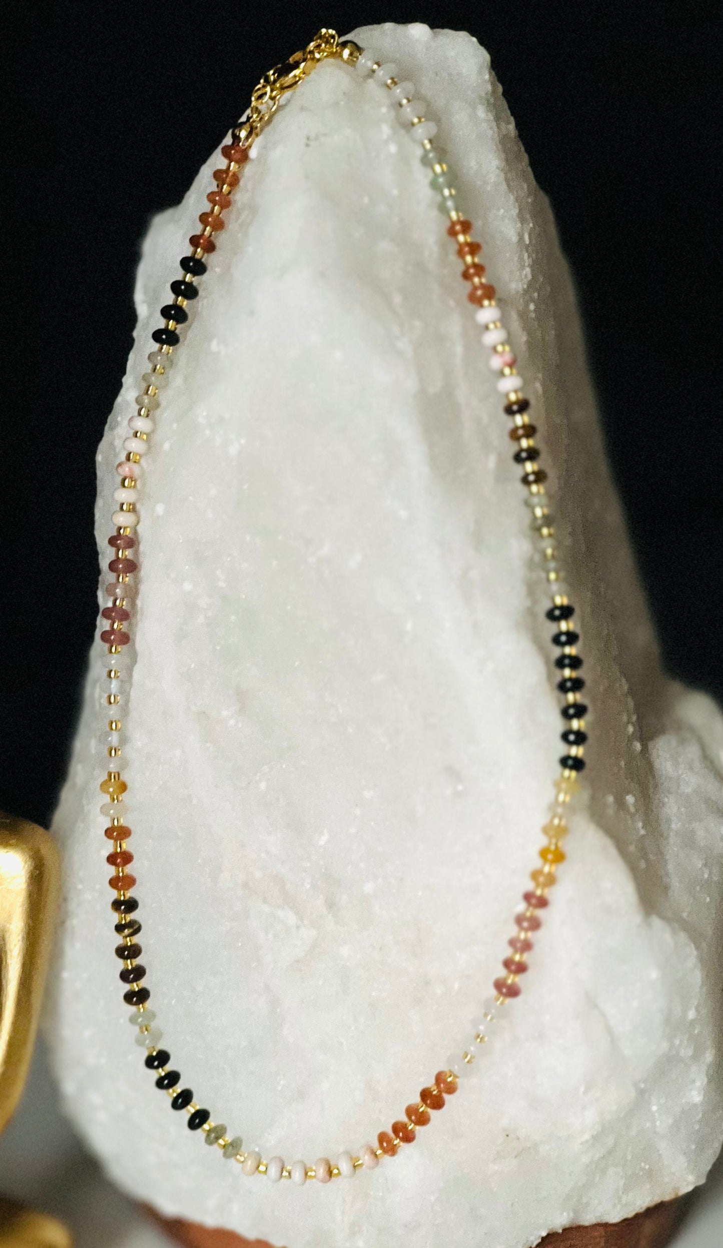 Neutral Stone Bead Necklace