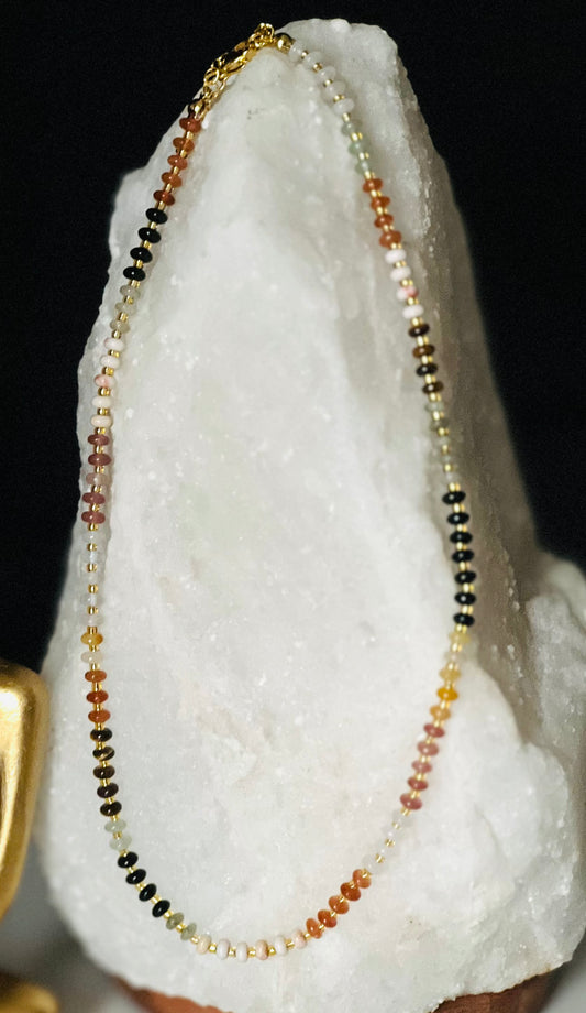 Neutral Stone Bead Necklace