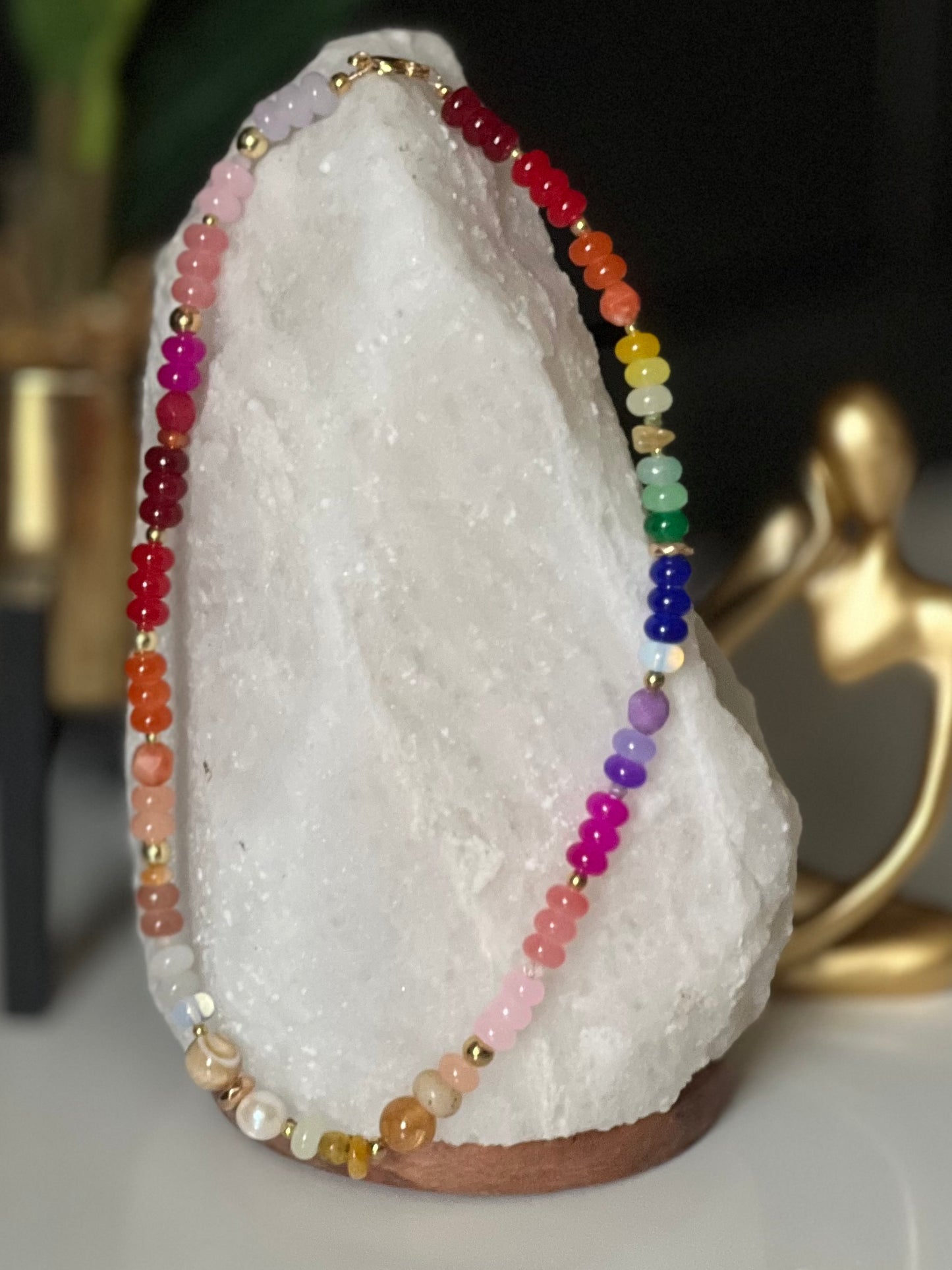 Mixed Bead Rainbow Necklace