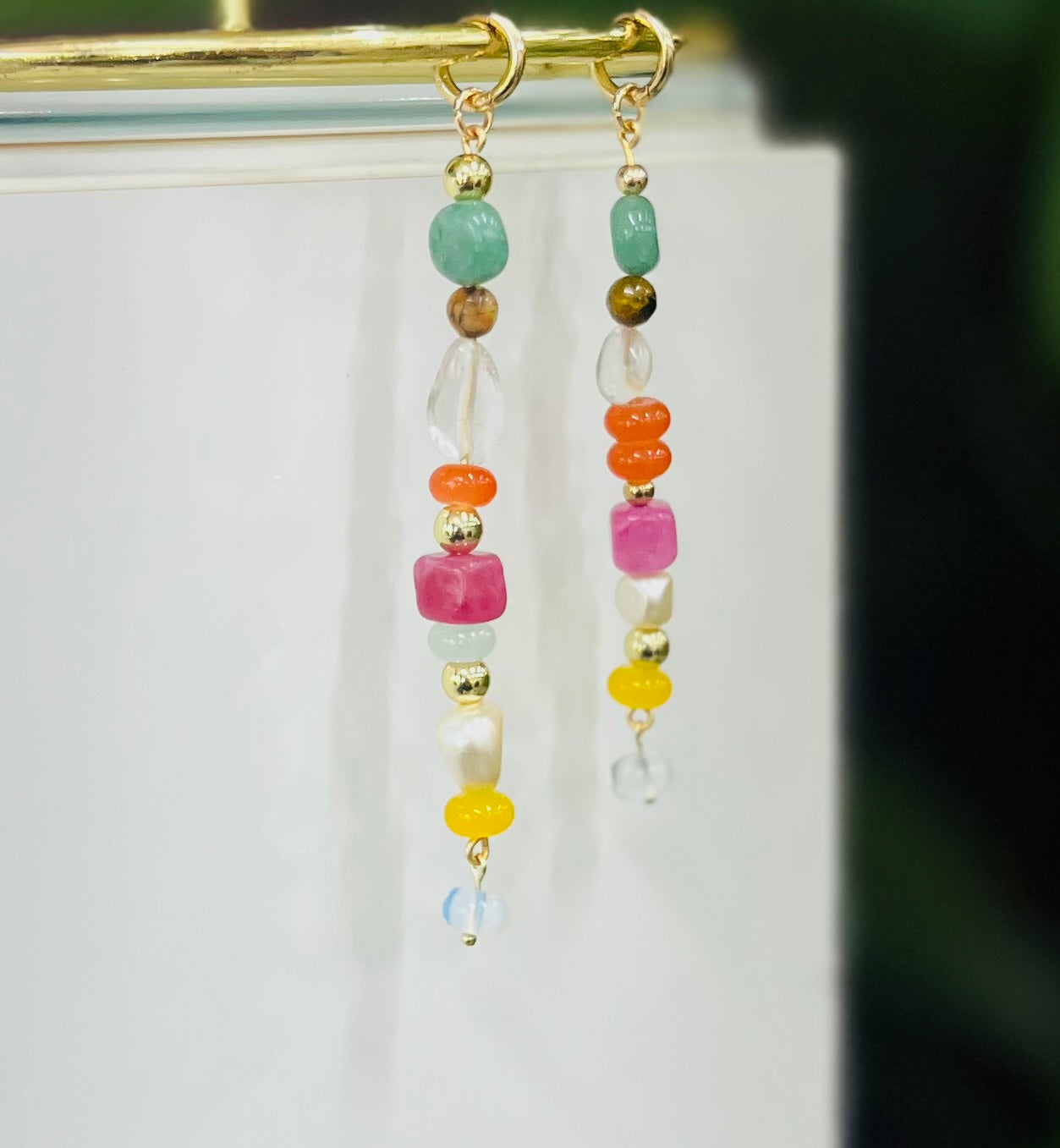 Mosaic Drop Bead Earrings