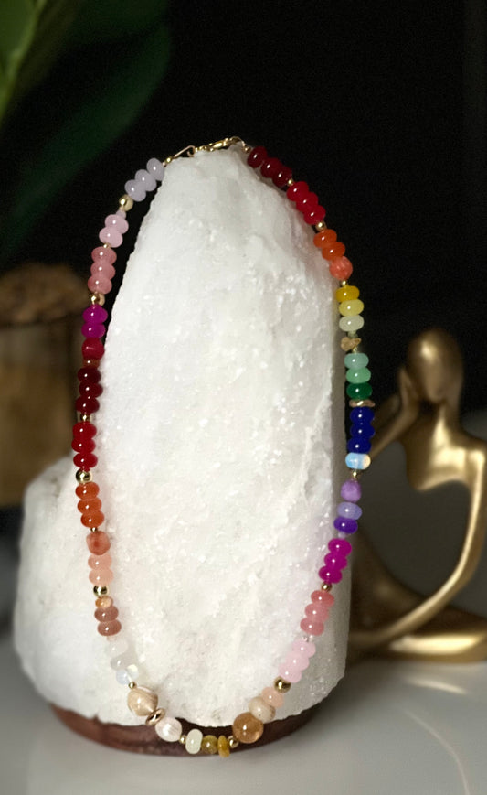 Mixed Bead Rainbow Necklace